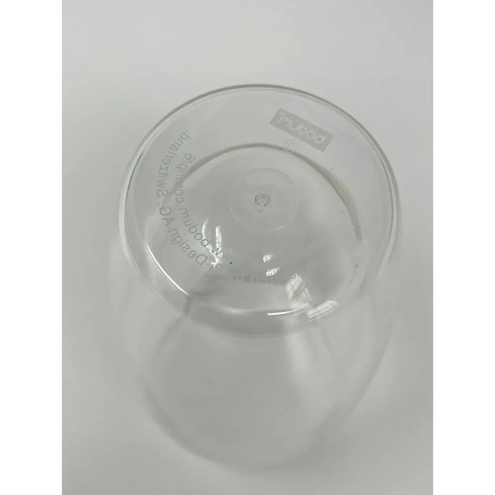 Bodum PAVINA 450mL 15oz Double-Wall Insulated Tall Glass Coffee Mug Cup Clear